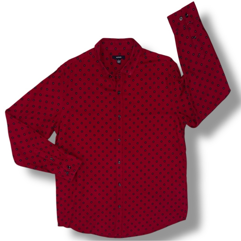 Daniel Cremieux Men’s L Burgundy Red Long Sleeve Button Down Holiday Dress Shirt